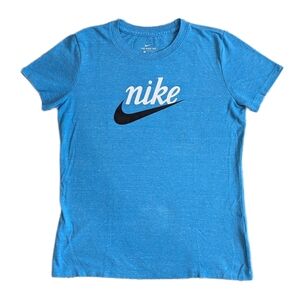 RETRO The Nike Tee Heather Blue 'NIKE' Swoosh Soft Cotton Blend T-Shirt …